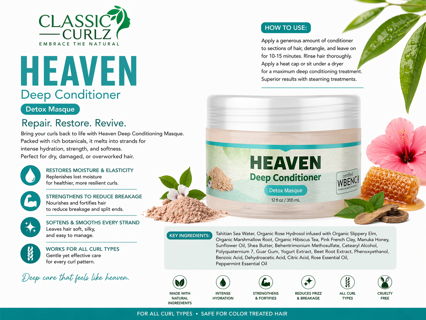 Classic Curlz Heaven — Intense Deep Conditioning Treatment and Detox Masque 12 fl oz