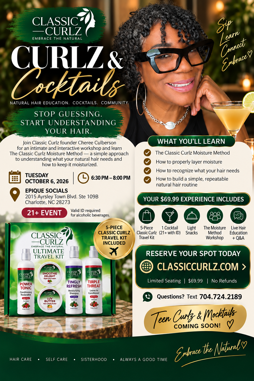 Curlz & Cocktails: The Classic Curlz Moisture Method Workshop