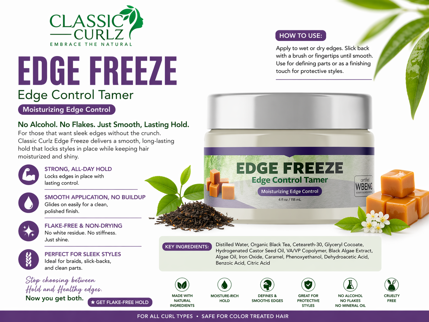 Classic Curlz Edge Freeze — Alcohol Free Moisturizing Edge Control 4 fl oz