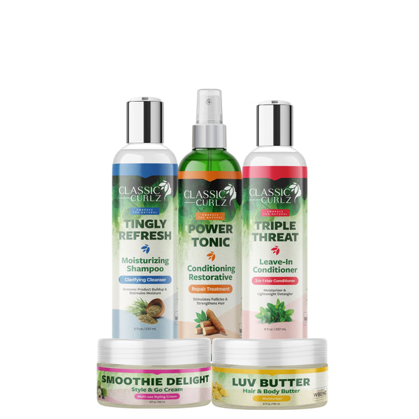 Classic Curlz Starter Kit — Complete Aloe Based Moisture System 5 Prod